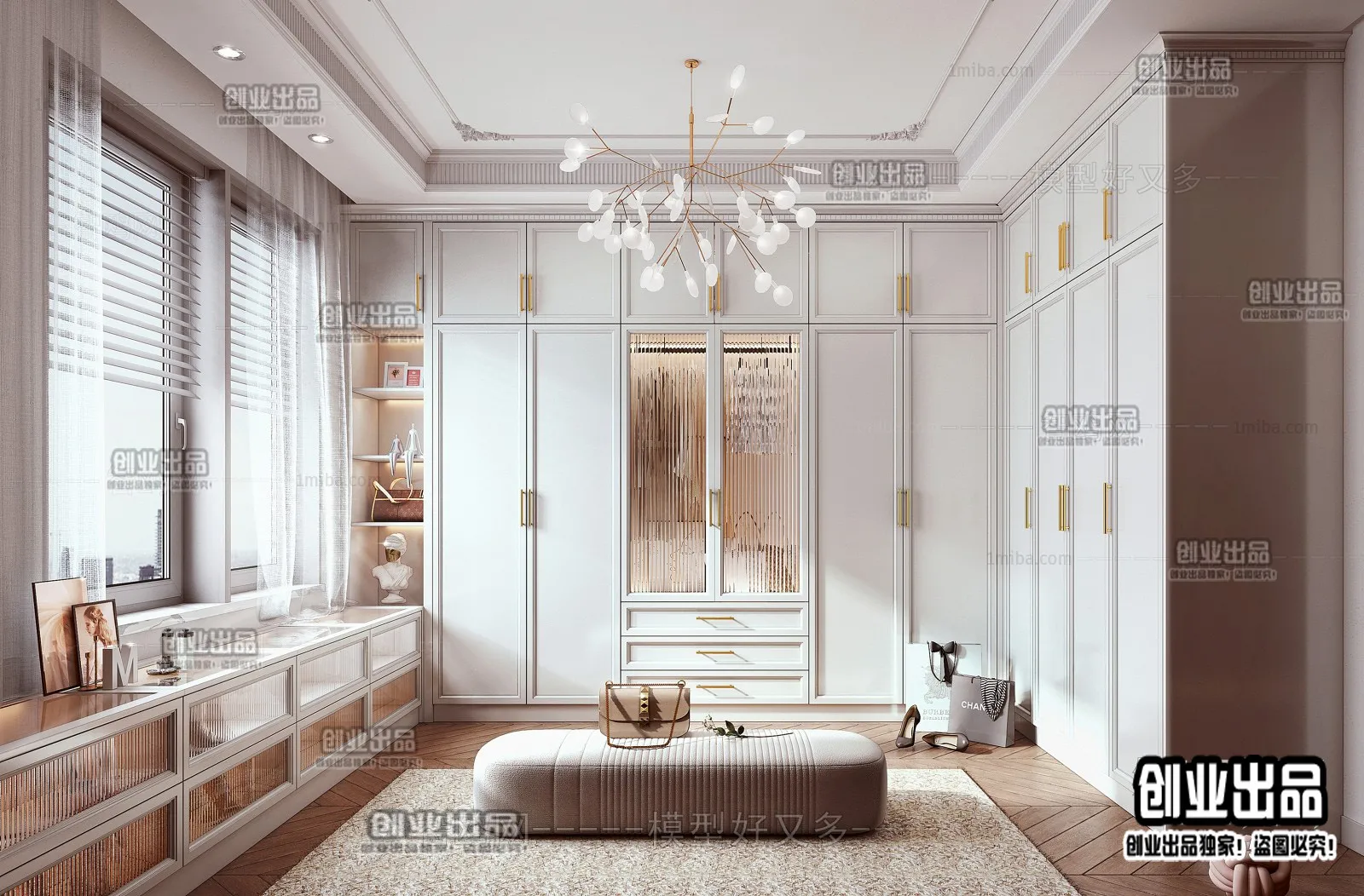 Dressing Room 3D Interior Scene - American Style - 027