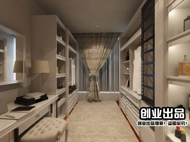 Dressing Room 3D Interior Scene - European Style - 007