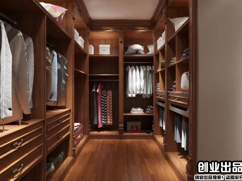 Dressing Room 3D Interior Scene - European Style - 011