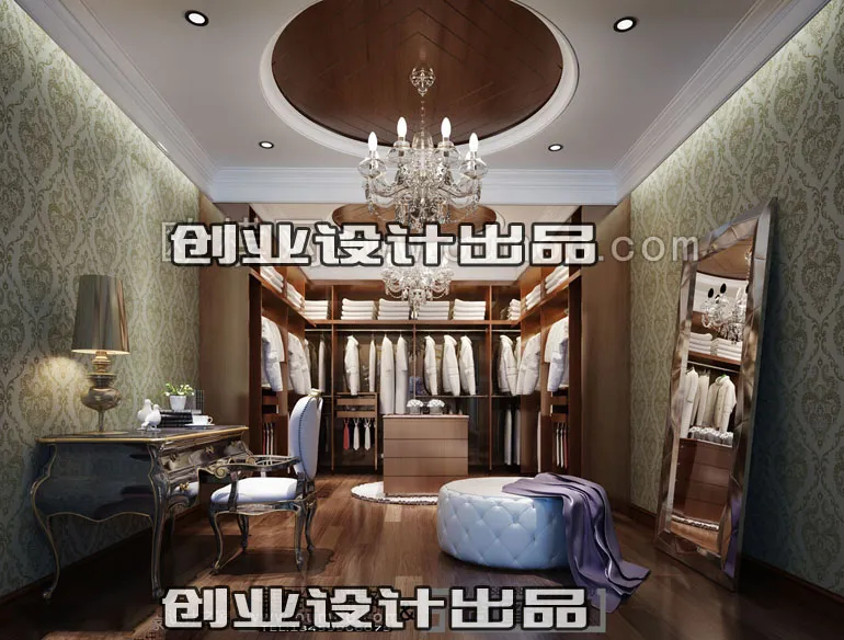 Dressing Room 3D Interior Scene - European Style - 013