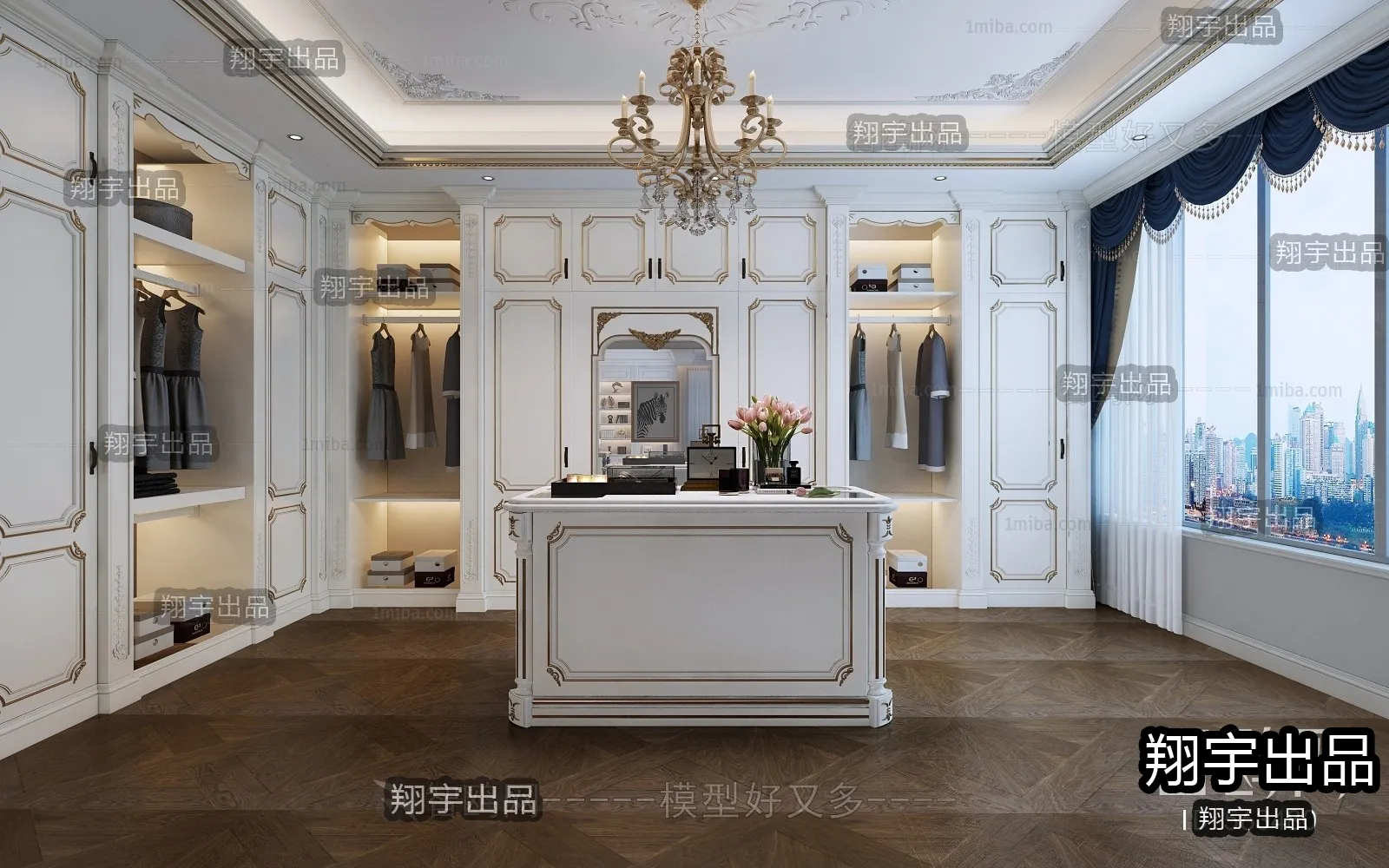 Dressing Room 3D Interior Scene - European Style - 022