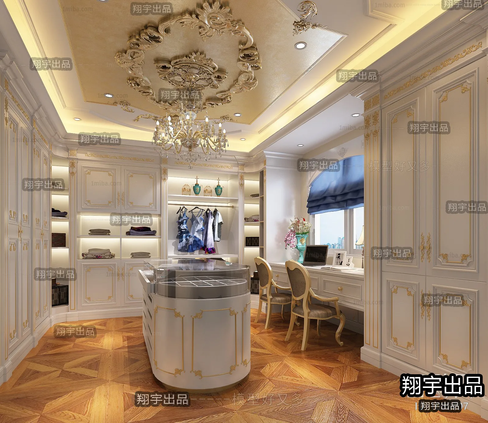 Dressing Room 3D Interior Scene - European Style - 027