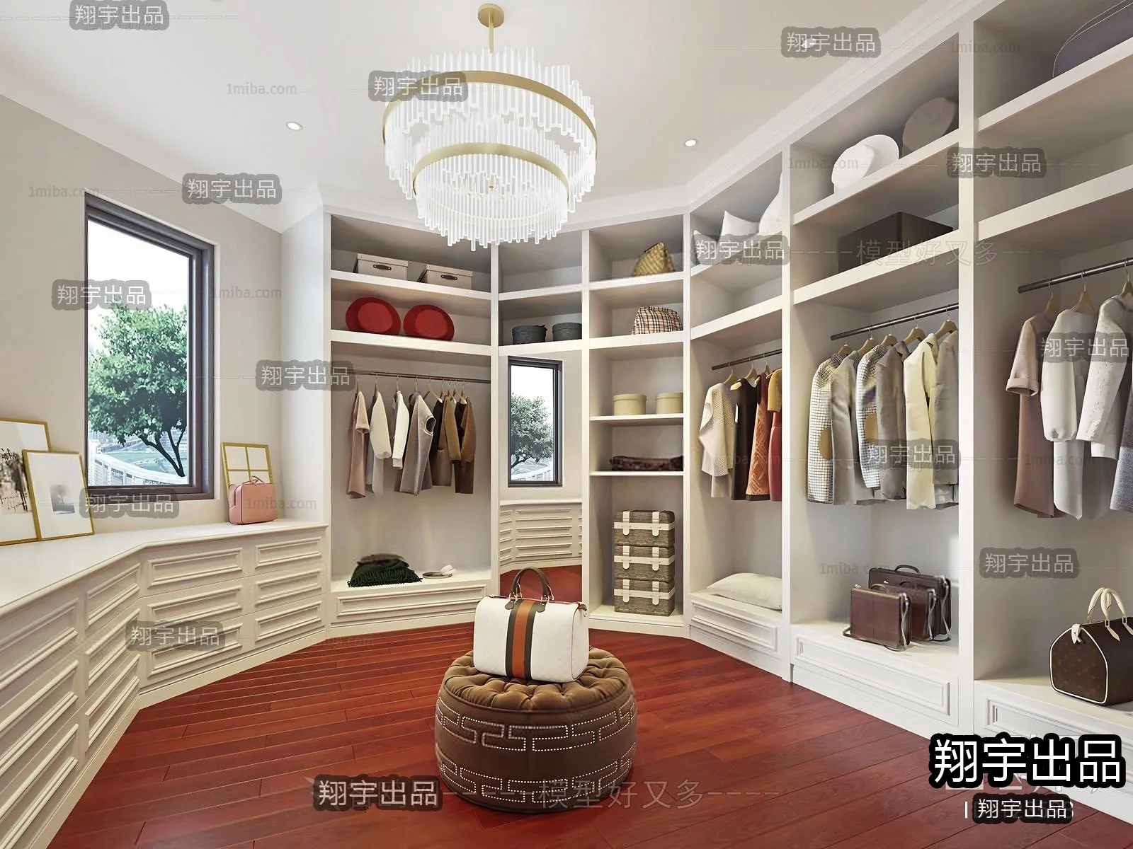 Dressing Room 3D Interior Scene - European Style - 030
