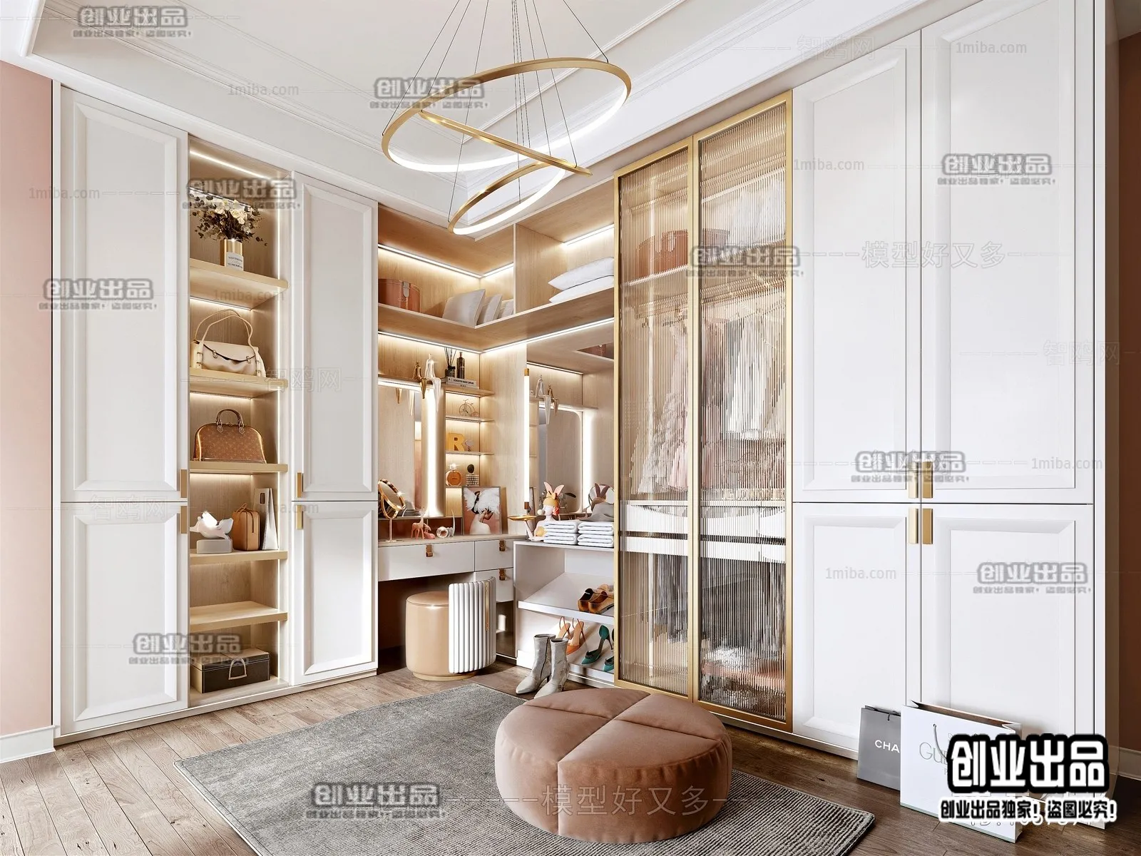 Dressing Room 3D Interior Scene - Modern Style - 001