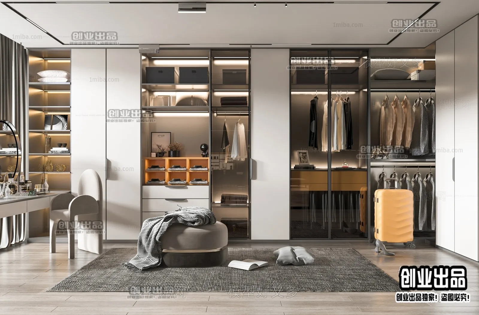 Dressing Room 3D Interior Scene - Modern Style - 003
