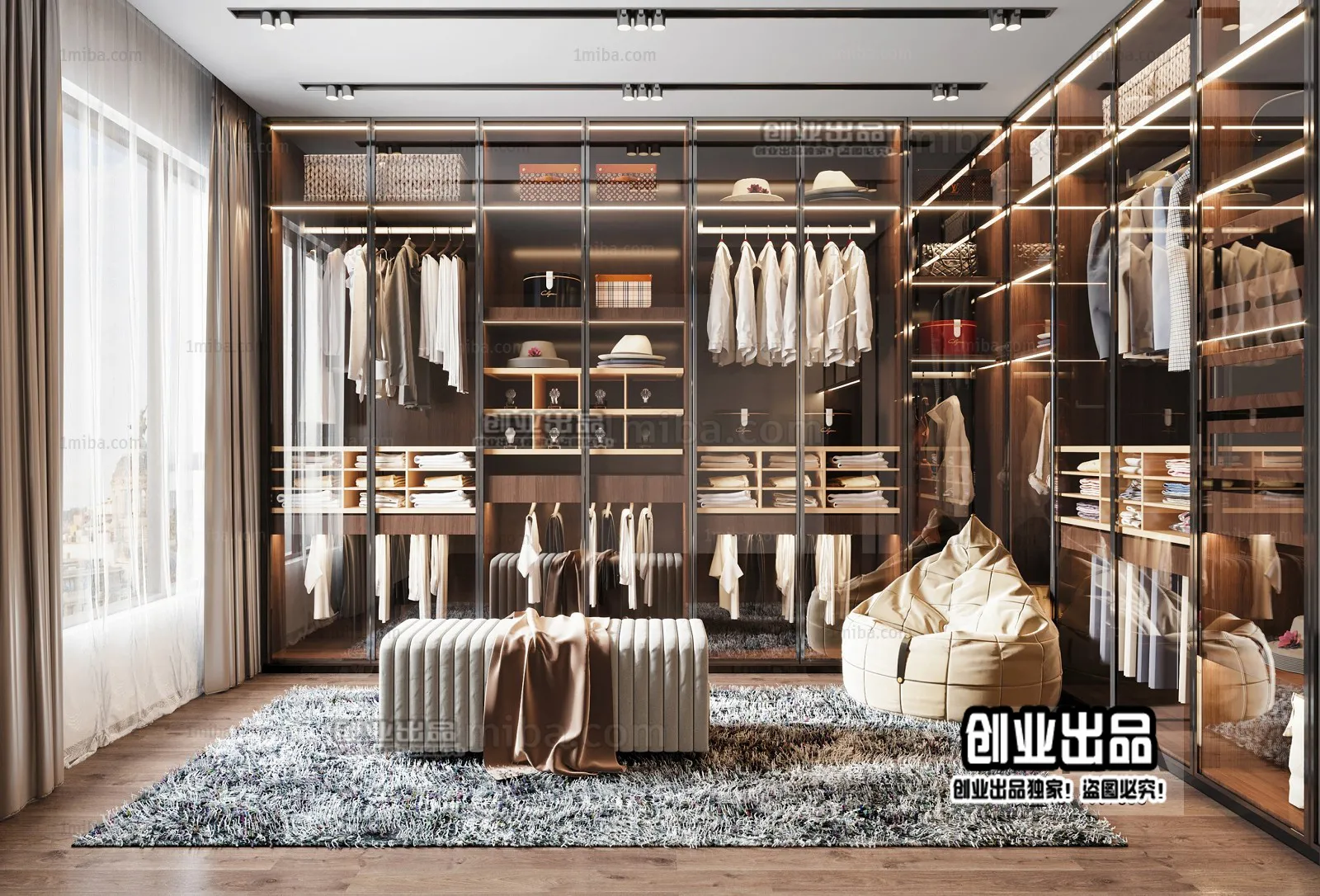 Dressing Room 3D Interior Scene - Modern Style - 005