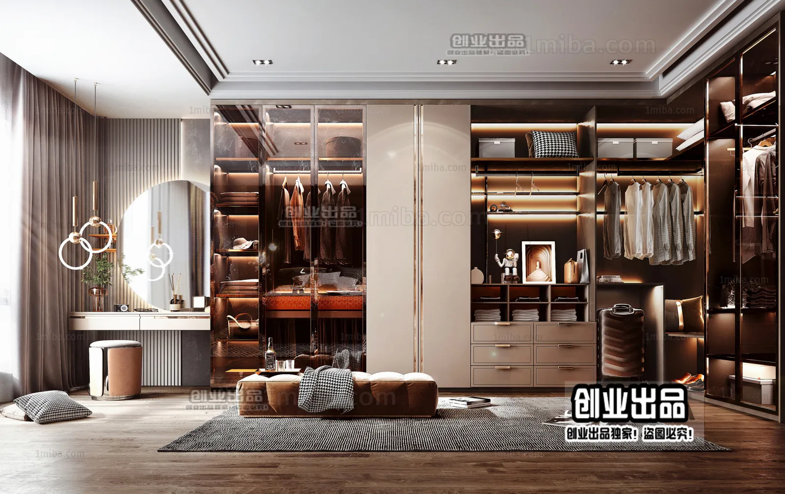 Dressing Room 3D Interior Scene - Modern Style - 006
