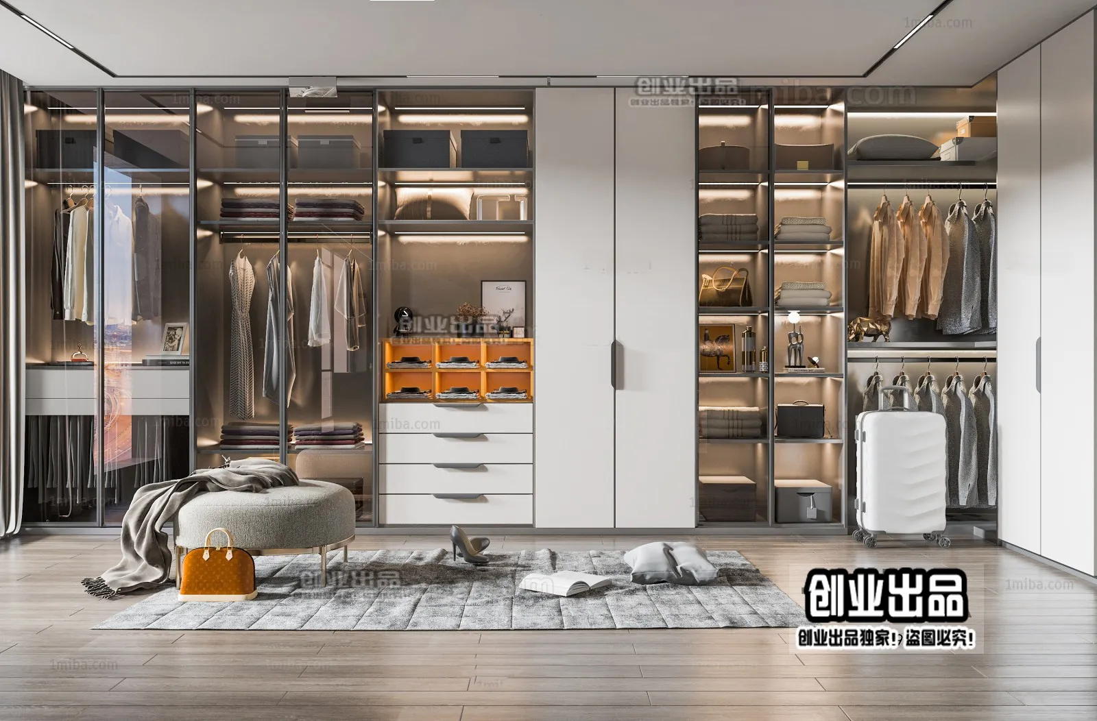 Dressing Room 3D Interior Scene - Modern Style - 007