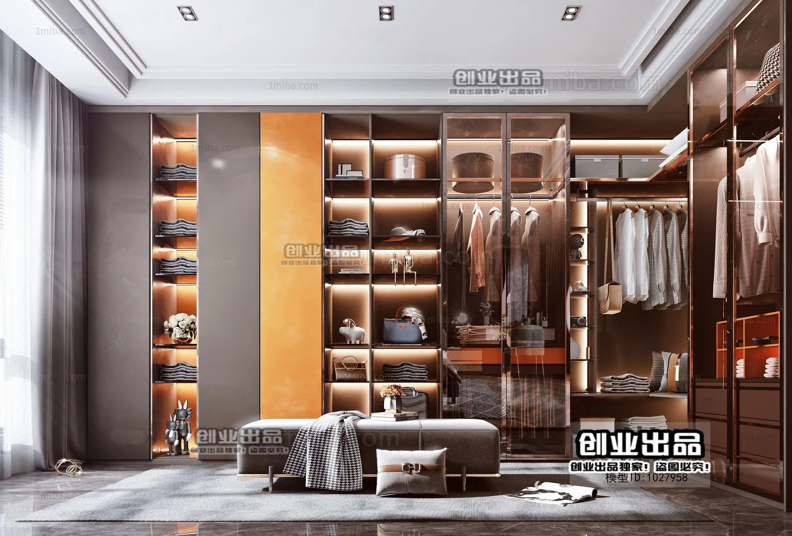 Dressing Room 3D Interior Scene - Modern Style - 009