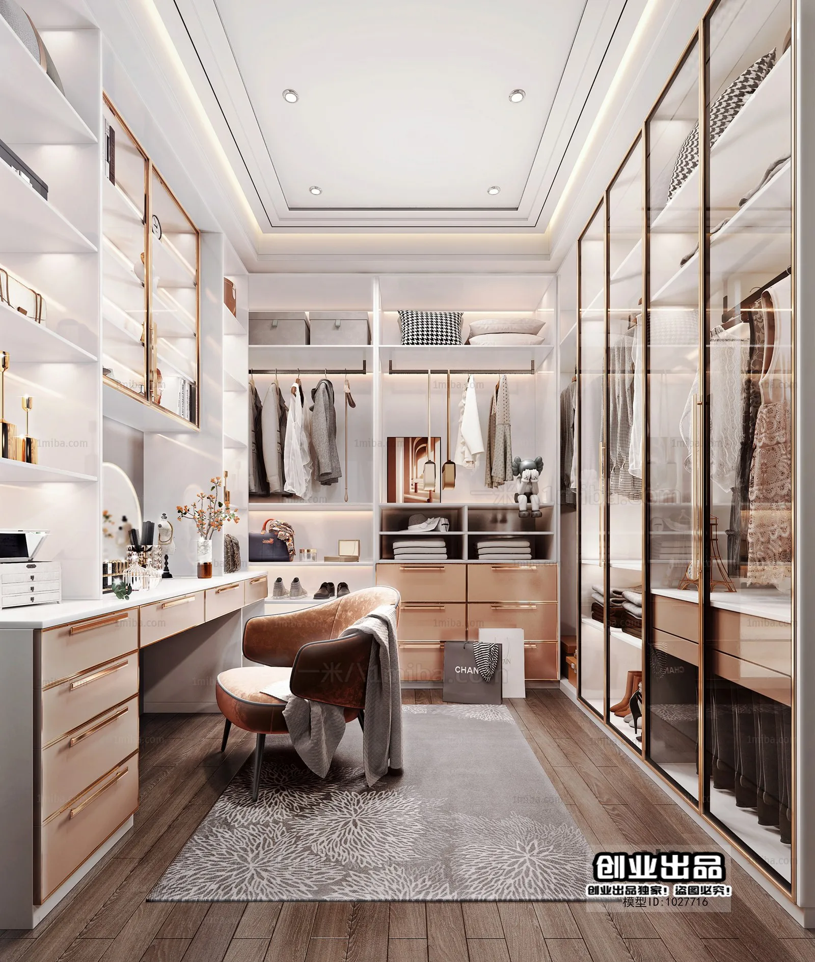Dressing Room 3D Interior Scene - Modern Style - 010