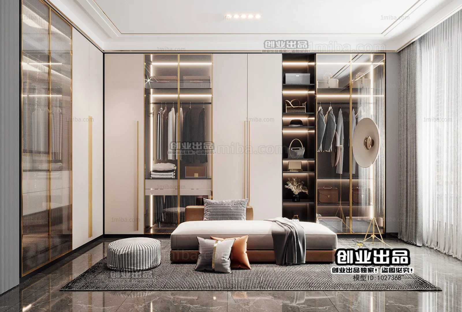 Dressing Room 3D Interior Scene - Modern Style - 011