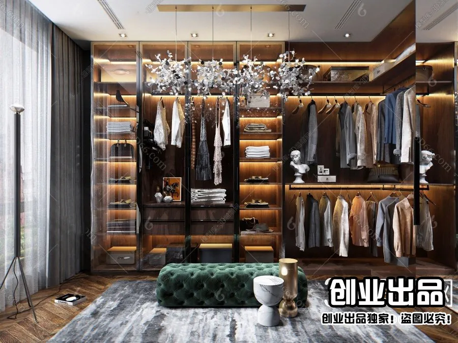 Dressing Room 3D Interior Scene - Modern Style - 016
