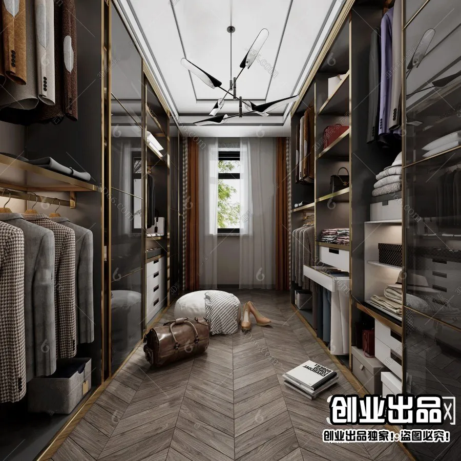 Dressing Room 3D Interior Scene - Modern Style - 018