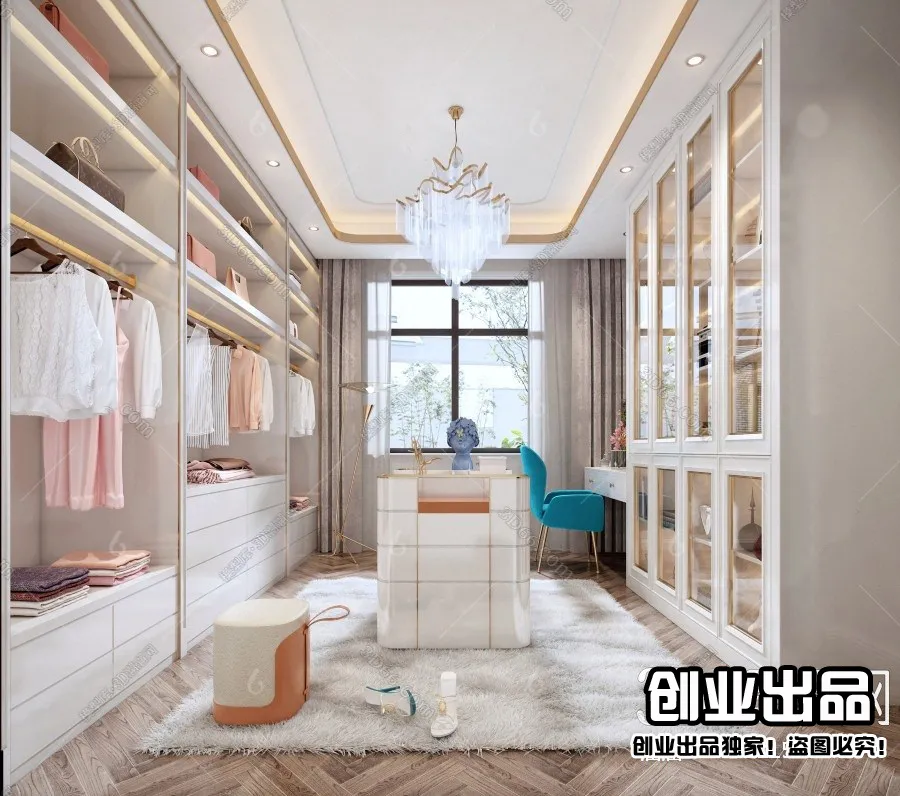 Dressing Room 3D Interior Scene - Modern Style - 019