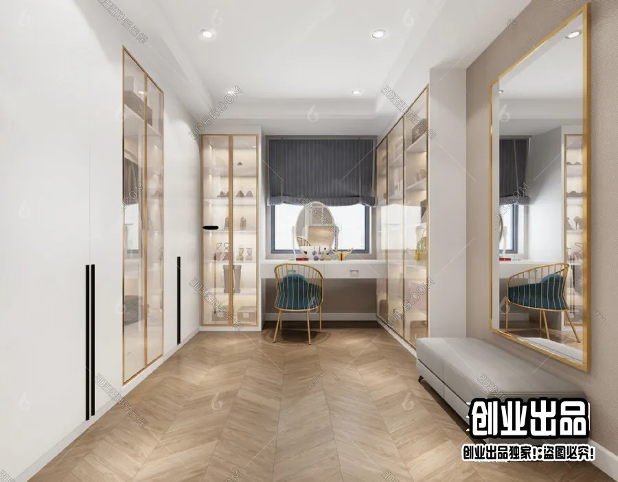 Dressing Room 3D Interior Scene - Modern Style - 020