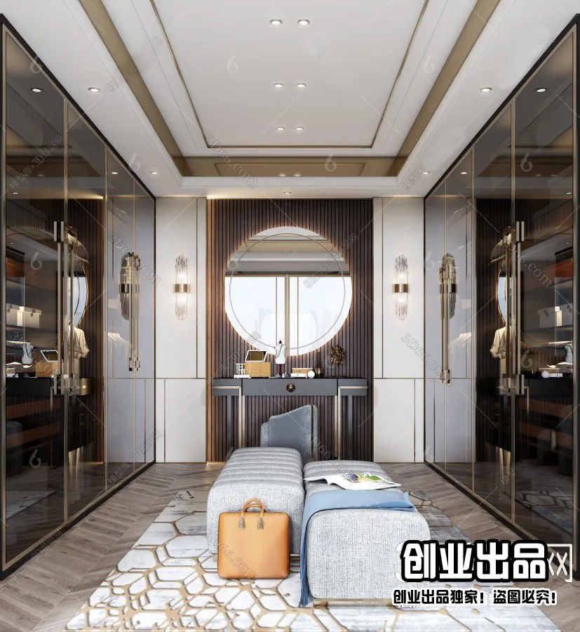 Dressing Room 3D Interior Scene - Modern Style - 022