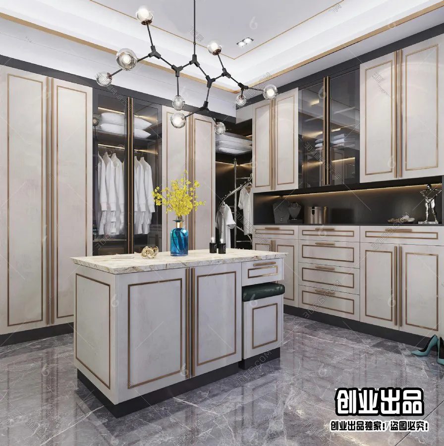 Dressing Room 3D Interior Scene - Modern Style - 024