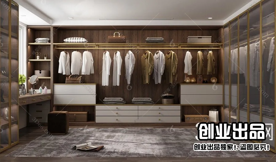 Dressing Room 3D Interior Scene - Modern Style - 025