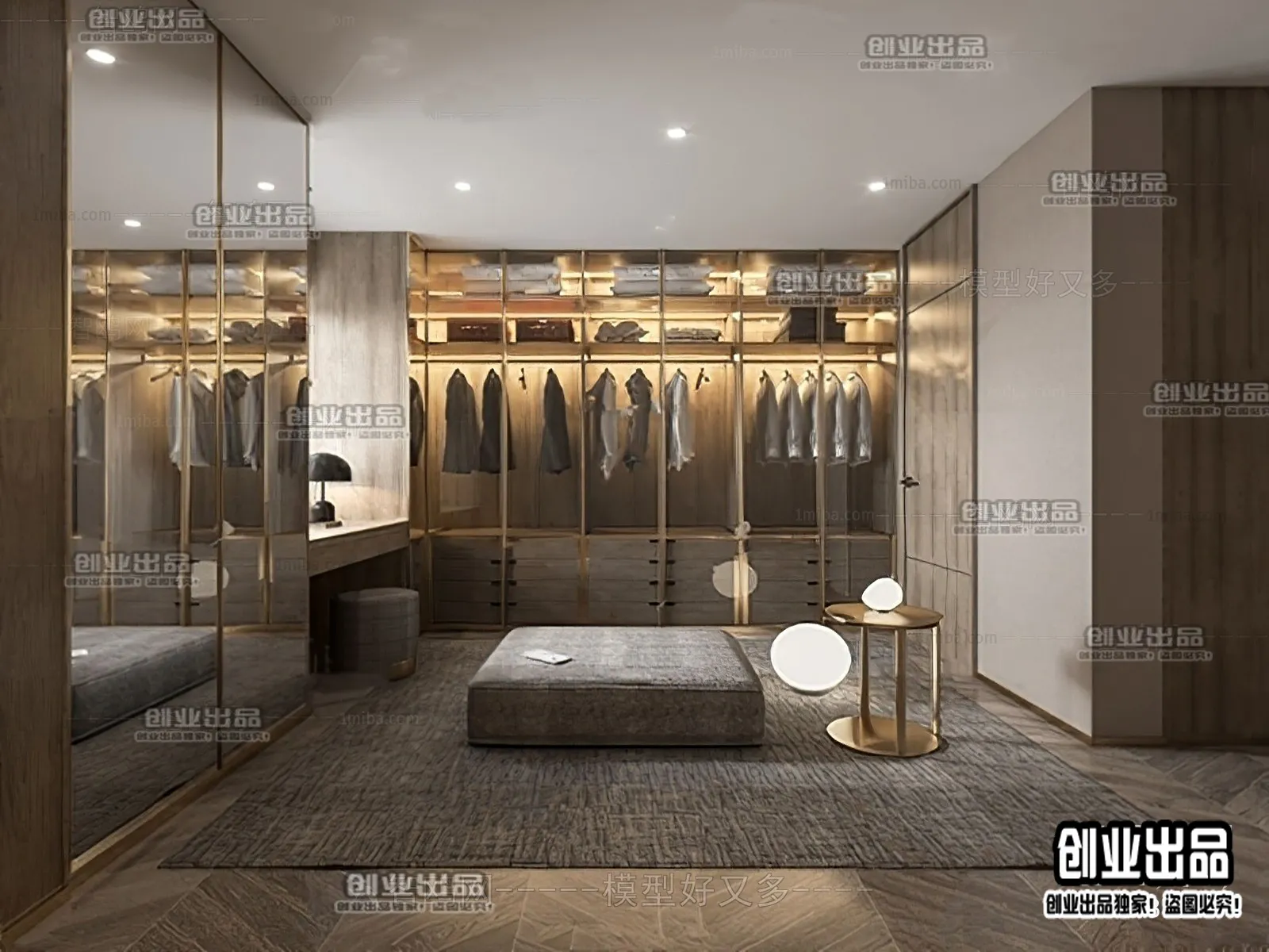 Dressing Room 3D Interior Scene - Modern Style - 026