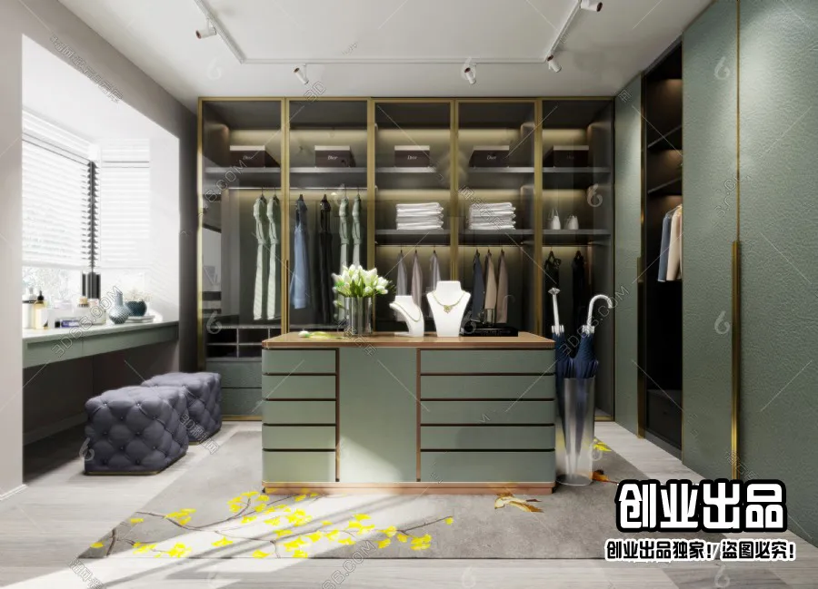 Dressing Room 3D Interior Scene - Modern Style - 027