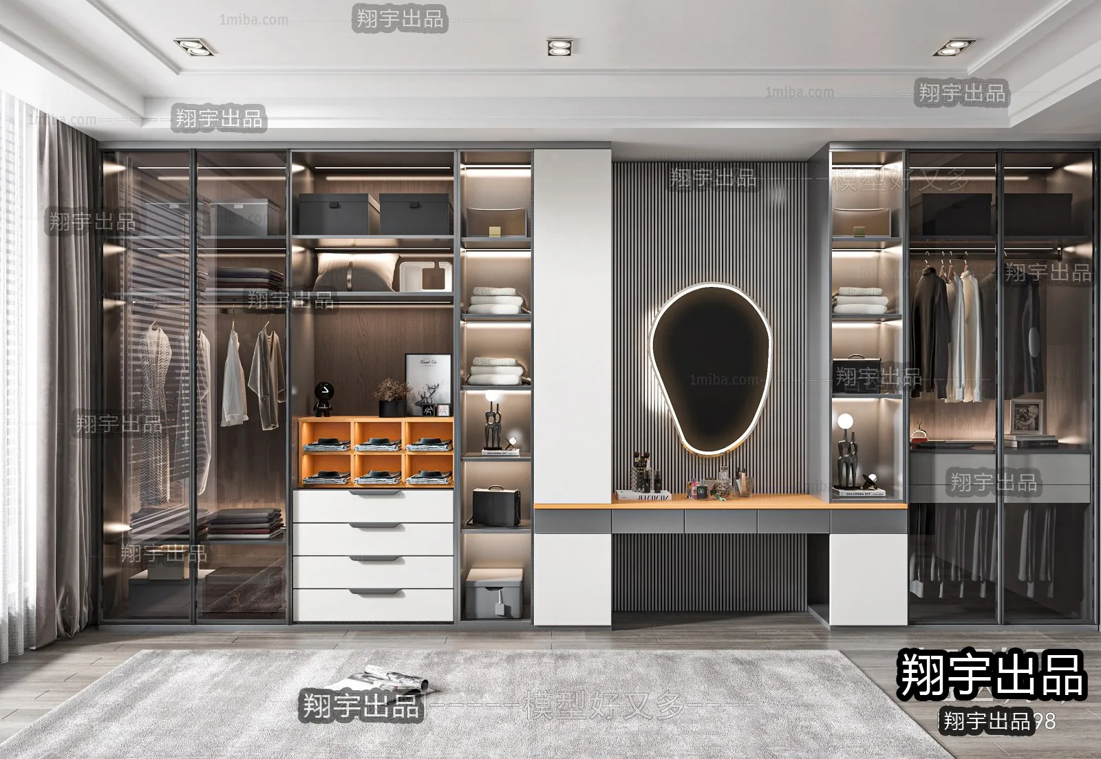 Dressing Room 3D Interior Scene - Modern Style - 028