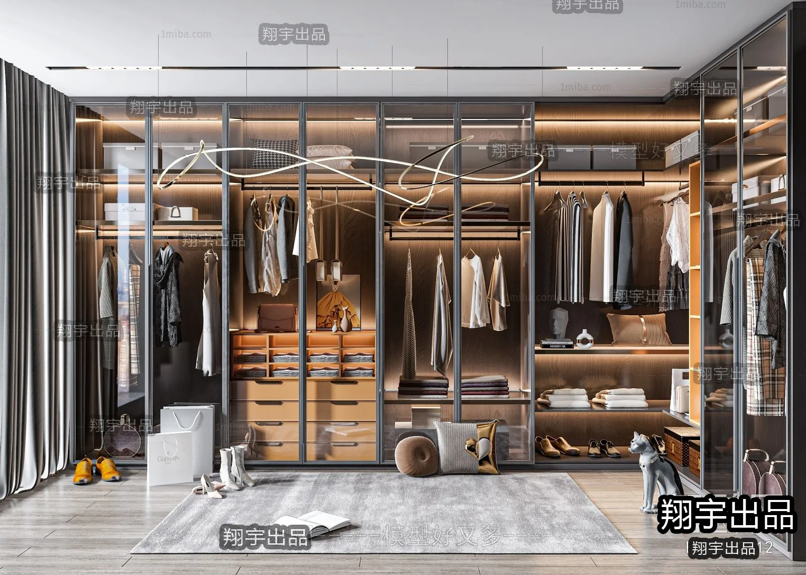 Dressing Room 3D Interior Scene - Modern Style - 029