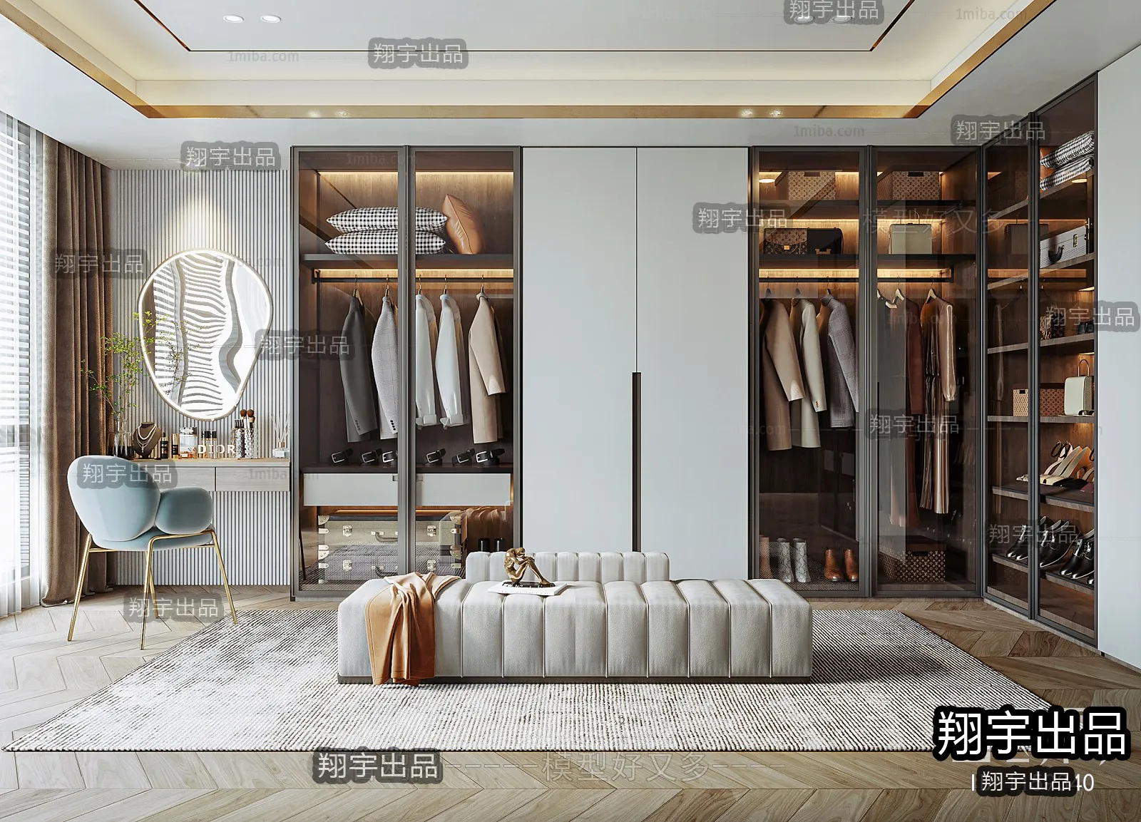 Dressing Room 3D Interior Scene - Modern Style - 030