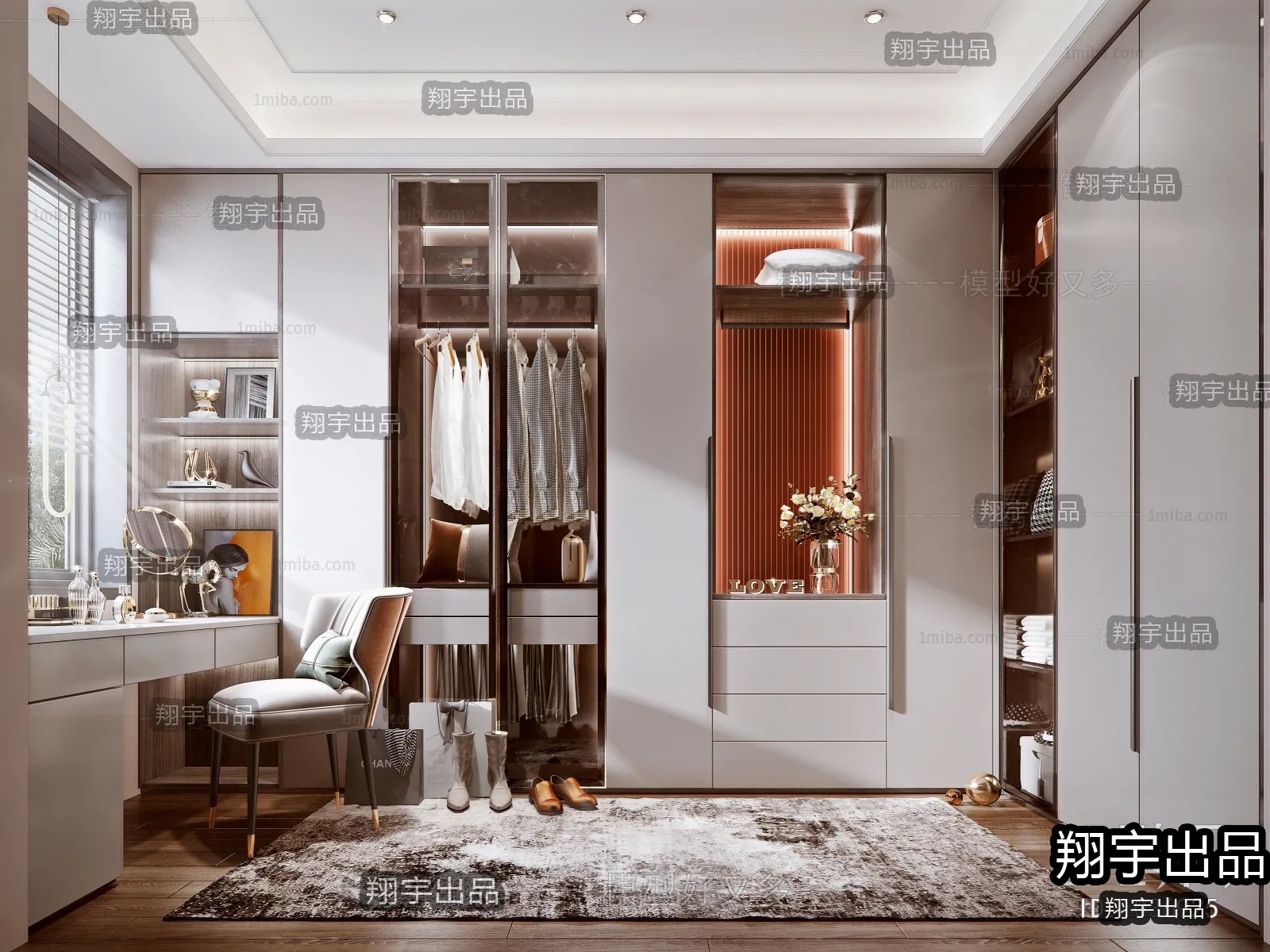 Dressing Room 3D Interior Scene - Modern Style - 033