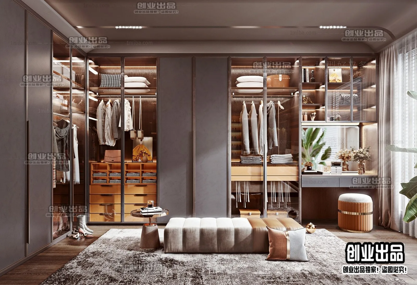 Dressing Room 3D Interior Scene - Modern Style - 034