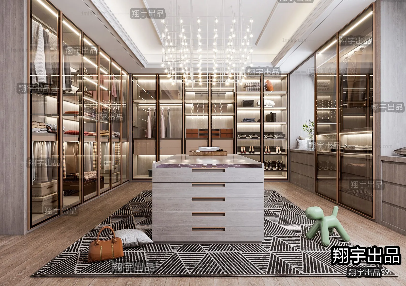 Dressing Room 3D Interior Scene - Modern Style - 036