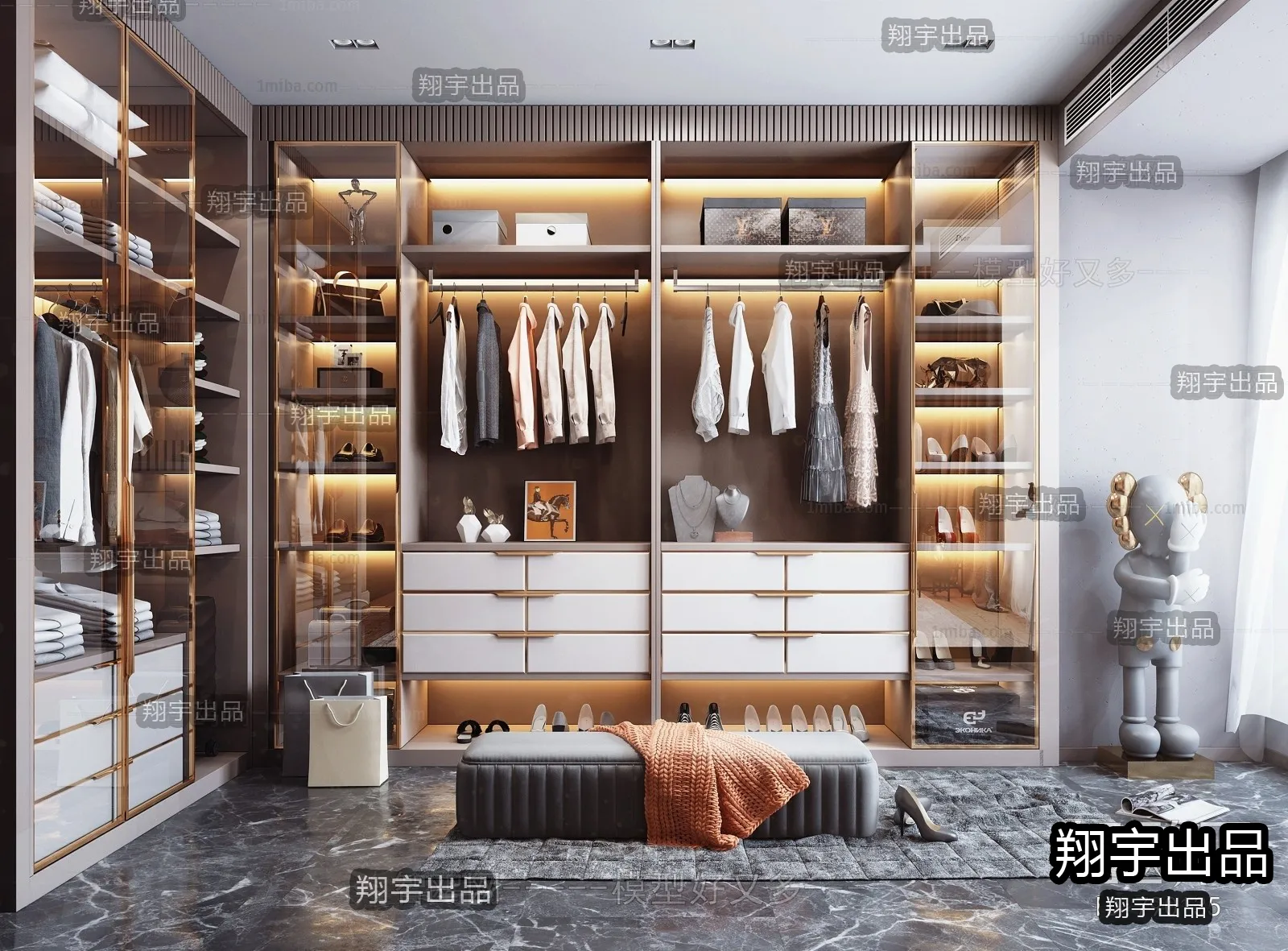Dressing Room 3D Interior Scene - Modern Style - 037