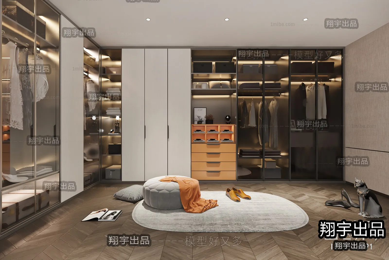 Dressing Room 3D Interior Scene - Modern Style - 038