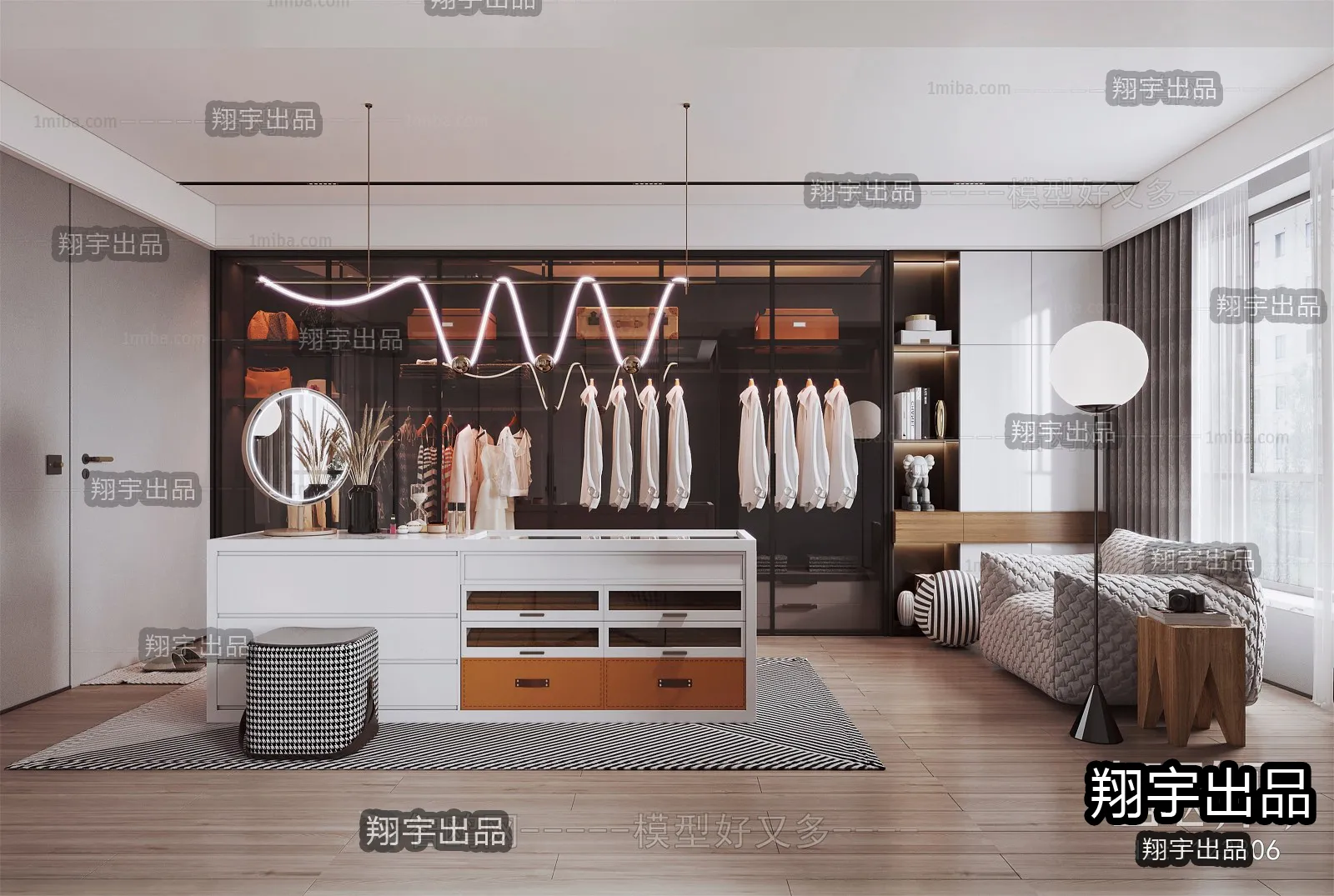 Dressing Room 3D Interior Scene - Modern Style - 039
