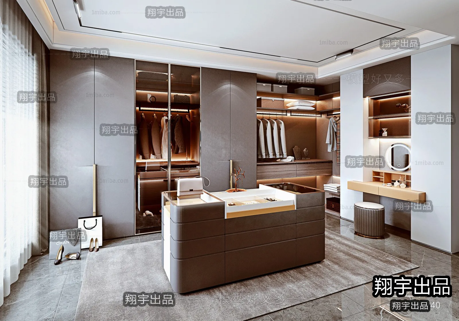 Dressing Room 3D Interior Scene - Modern Style - 040