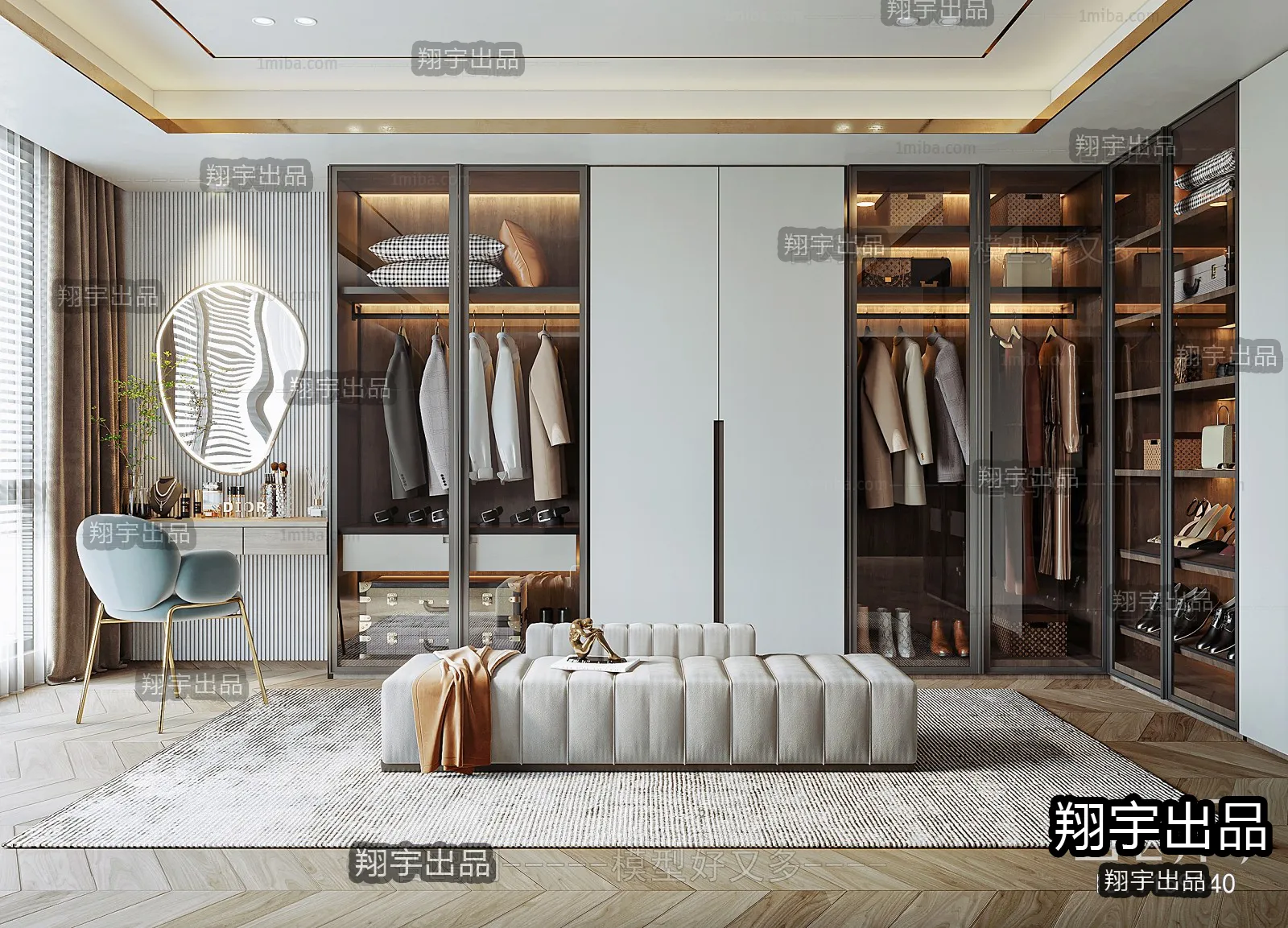 Dressing Room 3D Interior Scene - Modern Style - 041