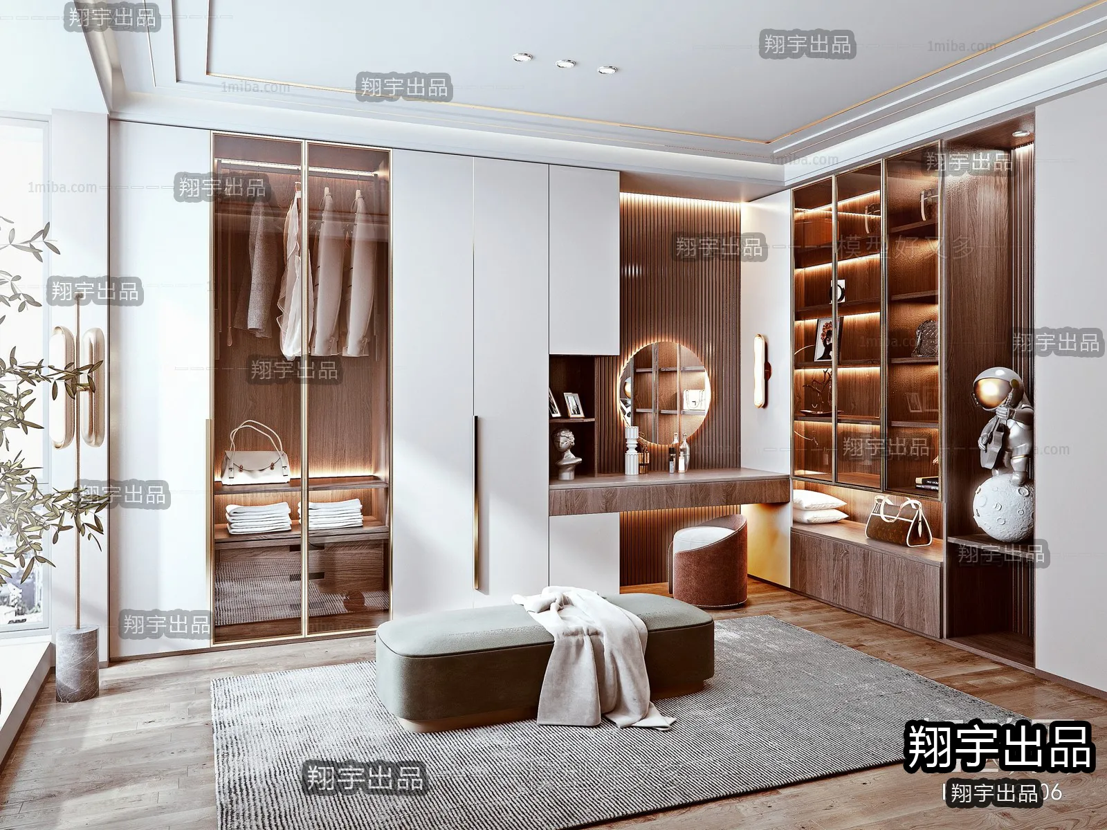 Dressing Room 3D Interior Scene - Modern Style - 042
