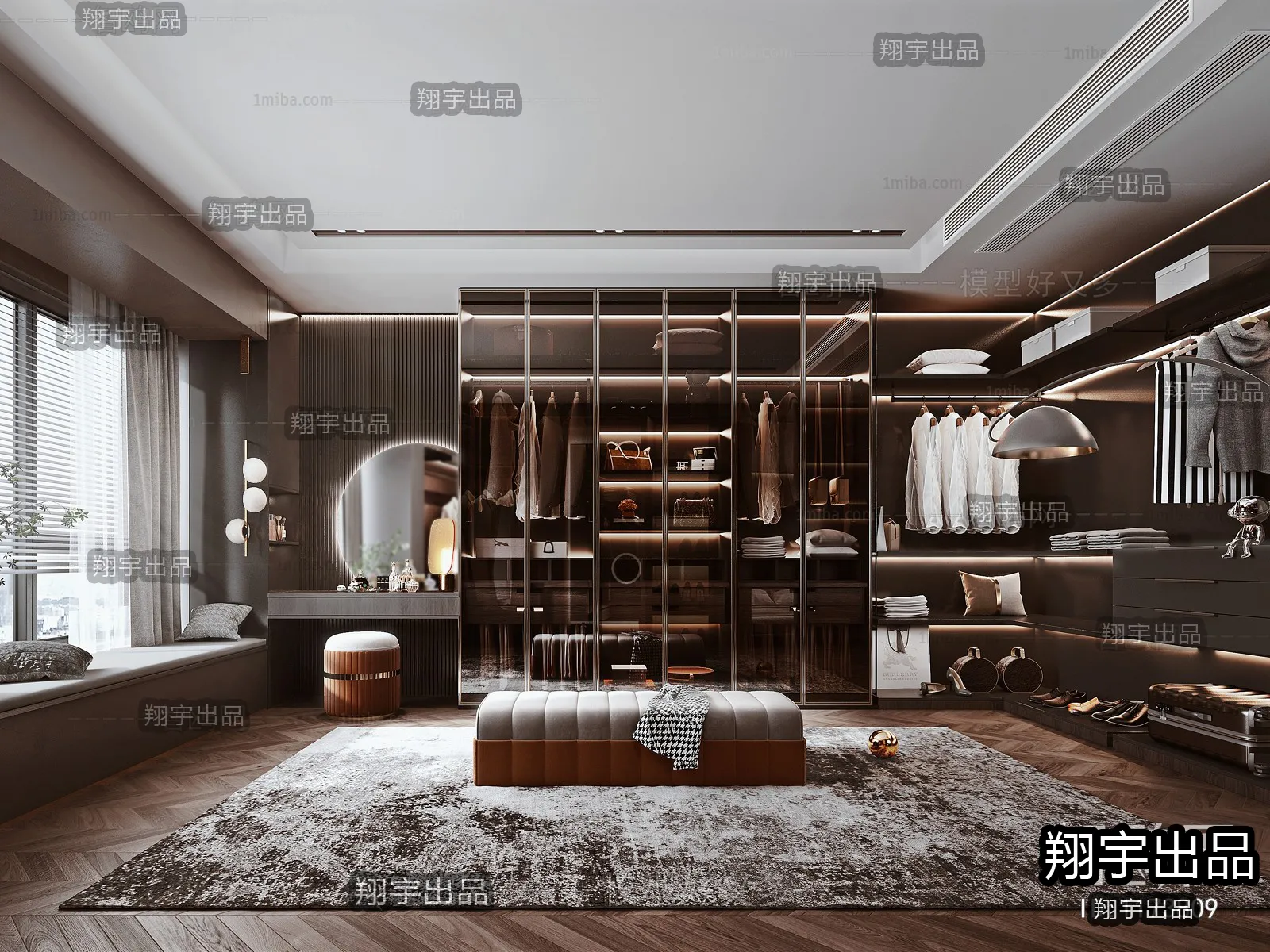 Dressing Room 3D Interior Scene - Modern Style - 043