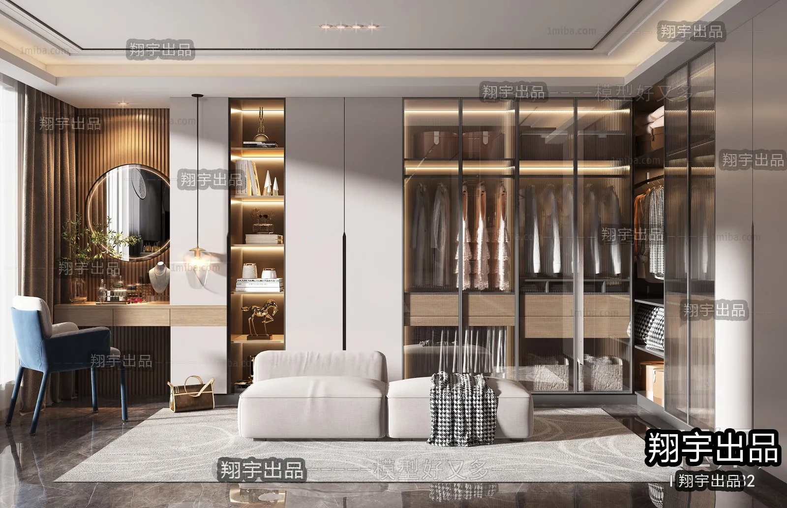 Dressing Room 3D Interior Scene - Modern Style - 044