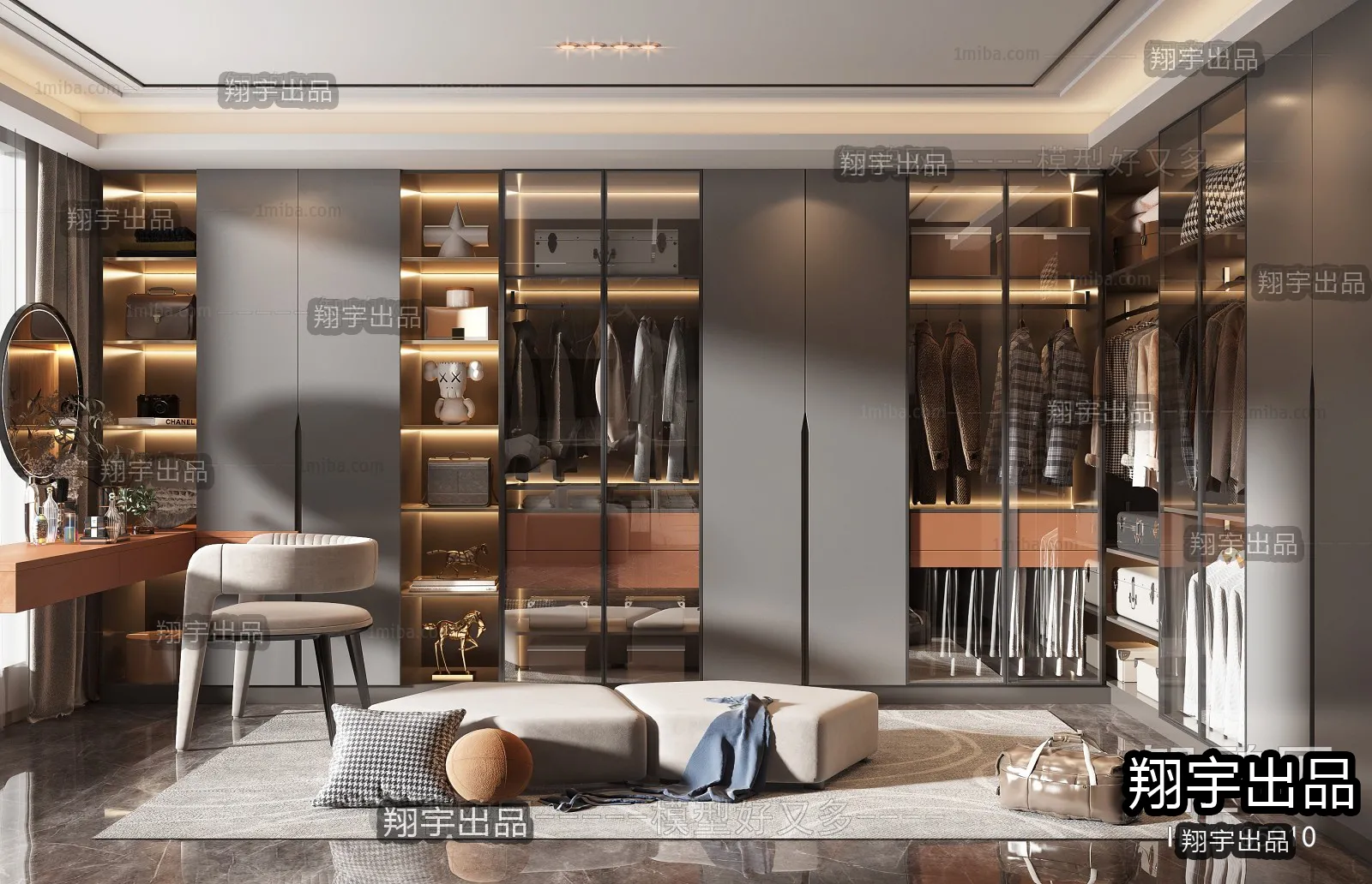 Dressing Room 3D Interior Scene - Modern Style - 047