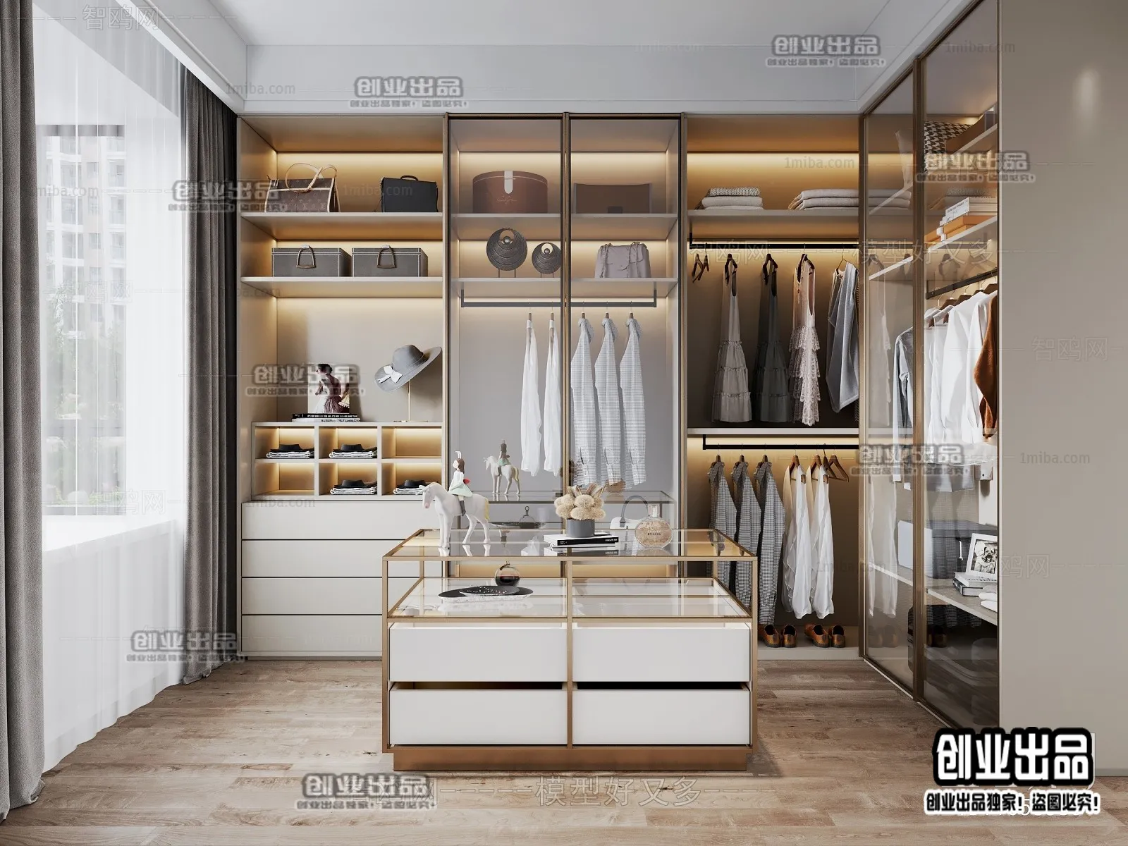 Dressing Room 3D Interior Scene - Modern Style - 048