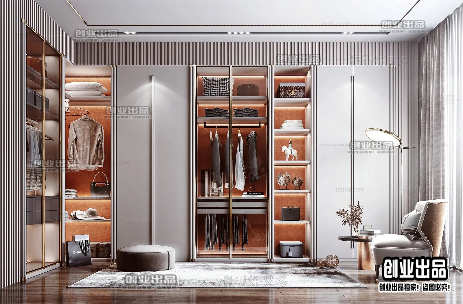 Dressing Room 3D Interior Scene - Modern Style - 050