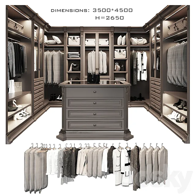 Dressing room Benedetti luxury 3. 3D Model
