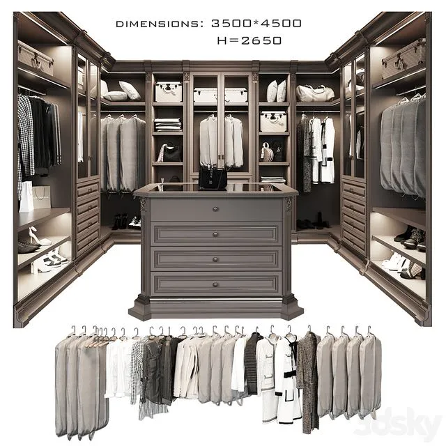 Dressing room Benedetti luxury 3 3D Model