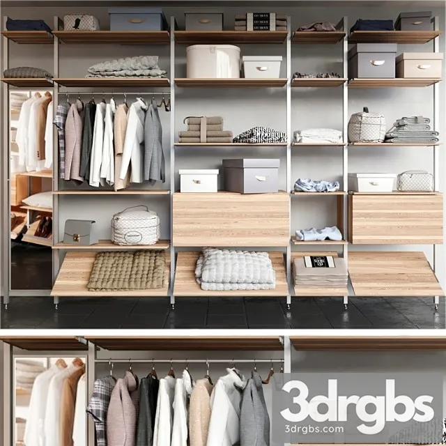 Dressing room with clothes shoes and other clothes. clothing 2 3D Model Free