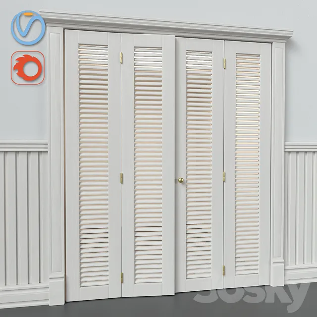 Dressing room with wall panel 3DModel