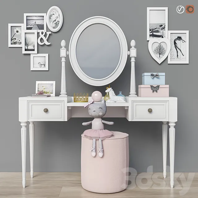 Dressing table (2 options for children. for adults) set 19 3DModel
