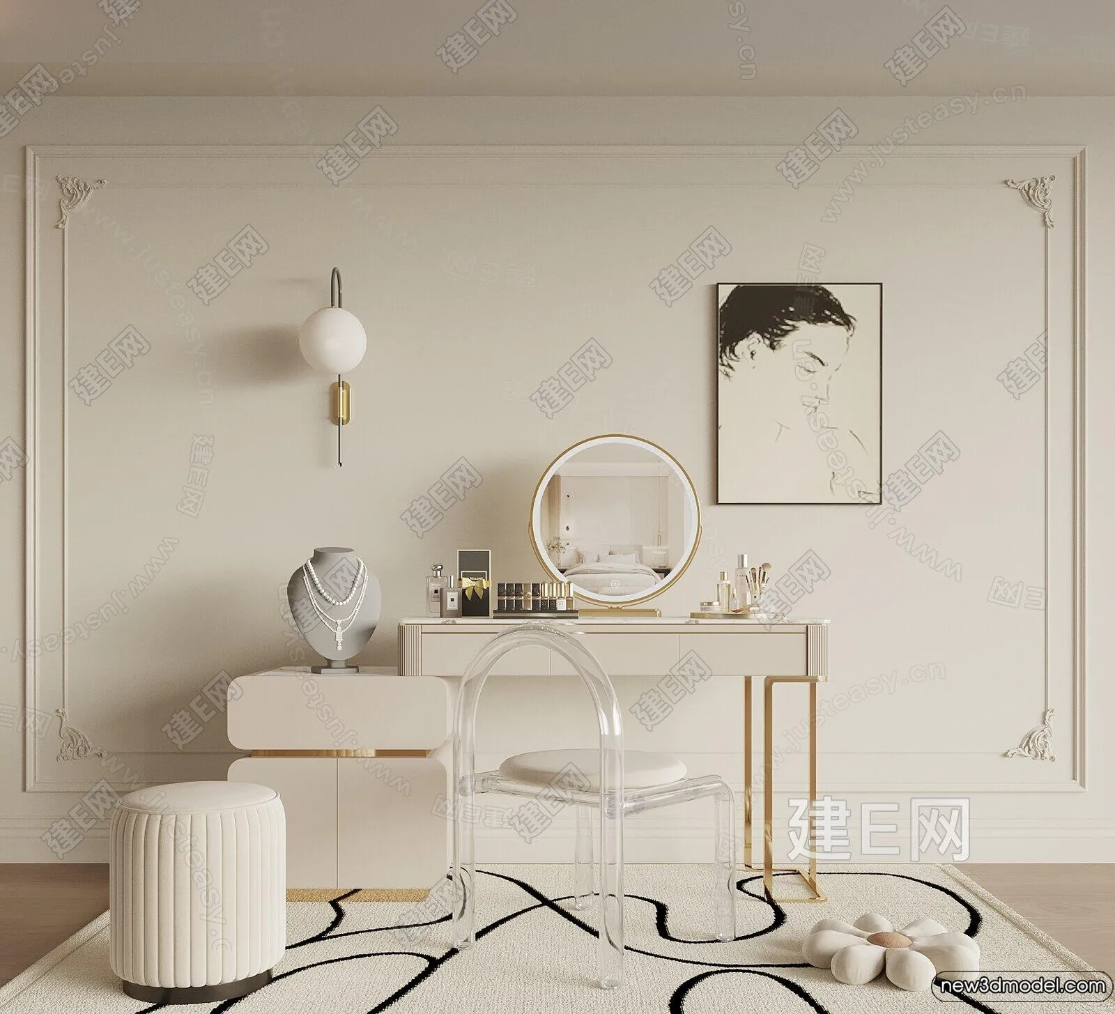 Dressing Table - 3D Models - 3D Furniture Models for Interior - 052