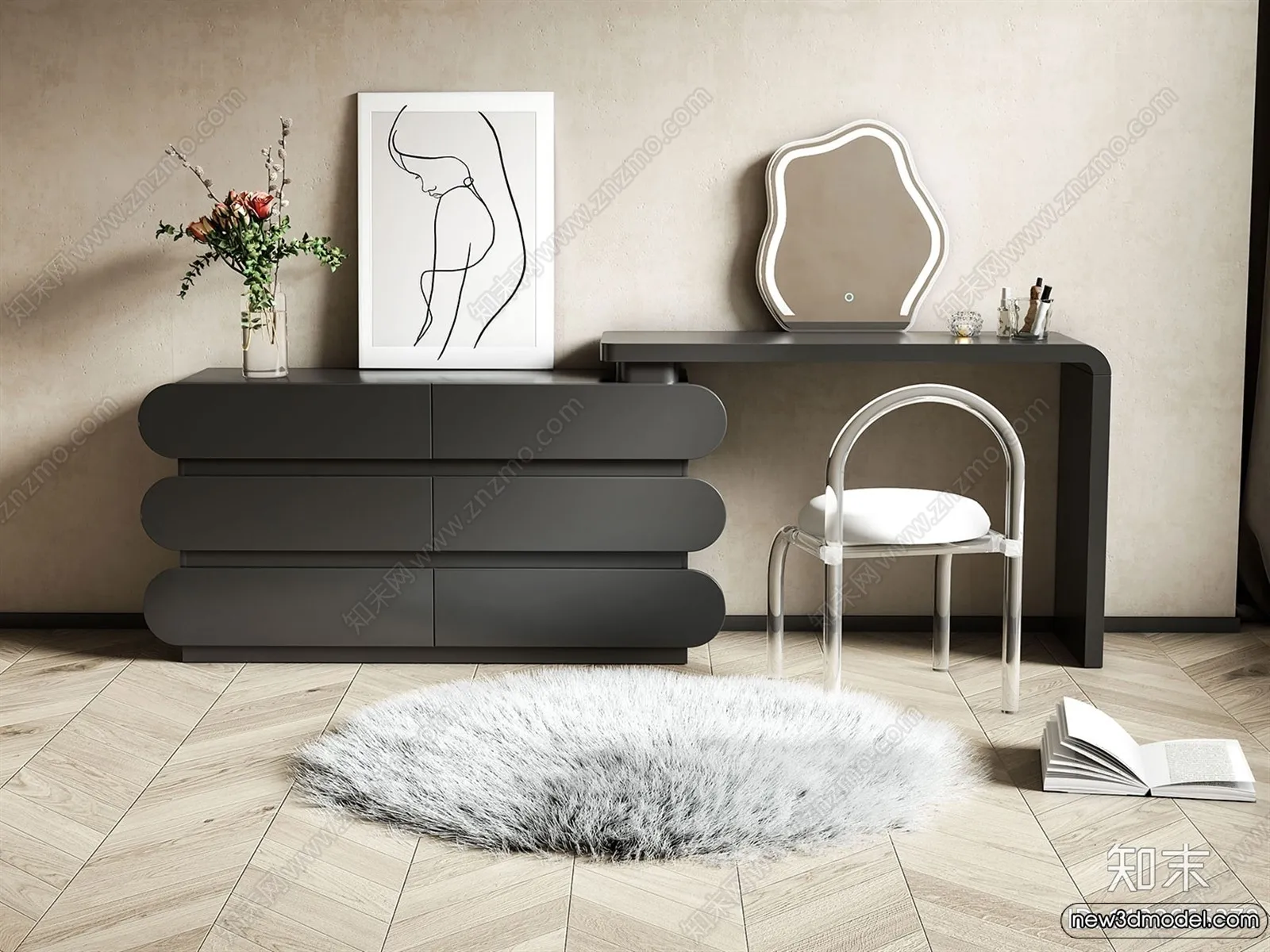 Dressing Table - 3D Models - 3D Furniture Models for Interior - 093