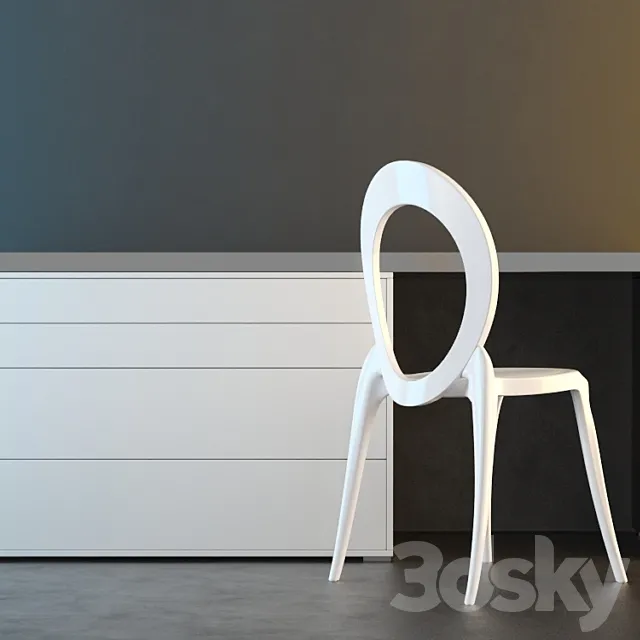 Dressing table and chair DOC MOBILI 3DModel