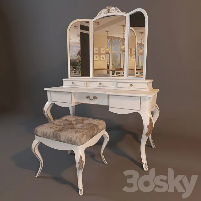 Dressing table and poof GRAN GUARDIA 3D Model